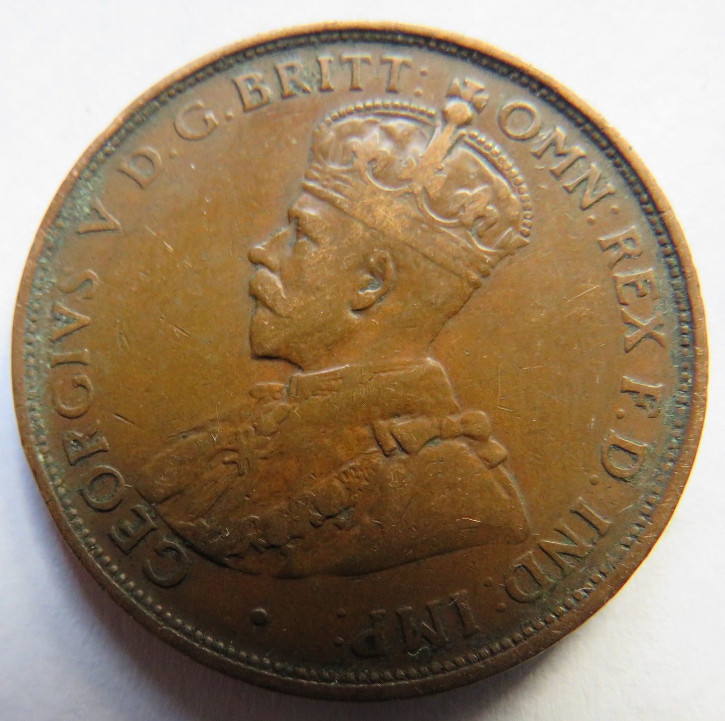 1919 King George V Australia One Penny Coin