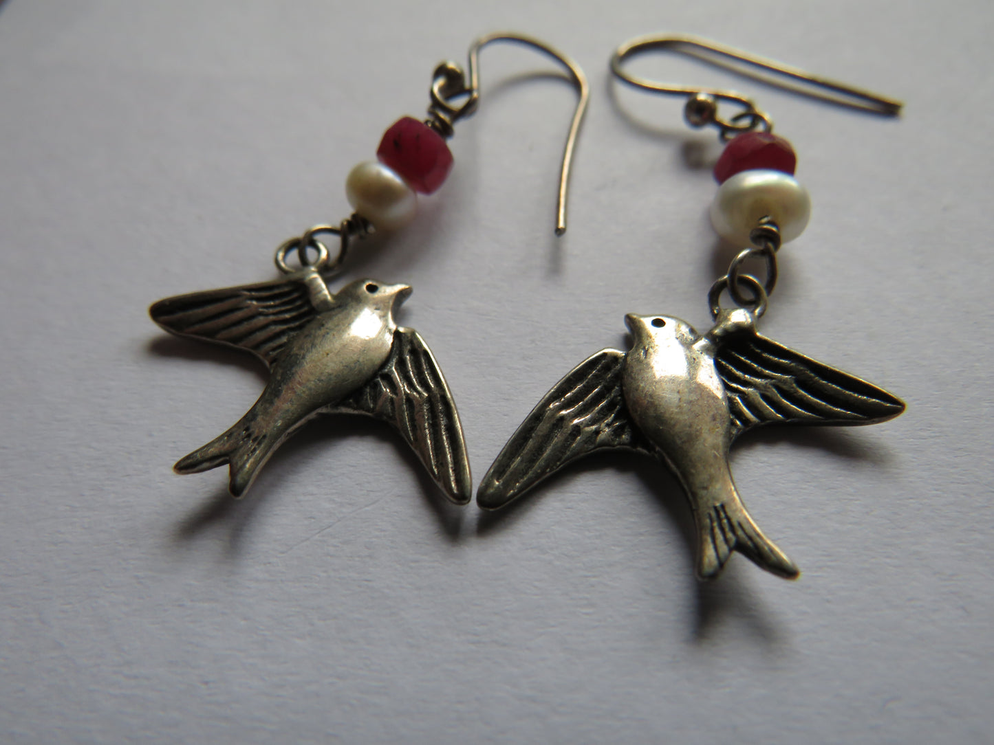 Pair of Ladies Sterling Silver Bird Earrings