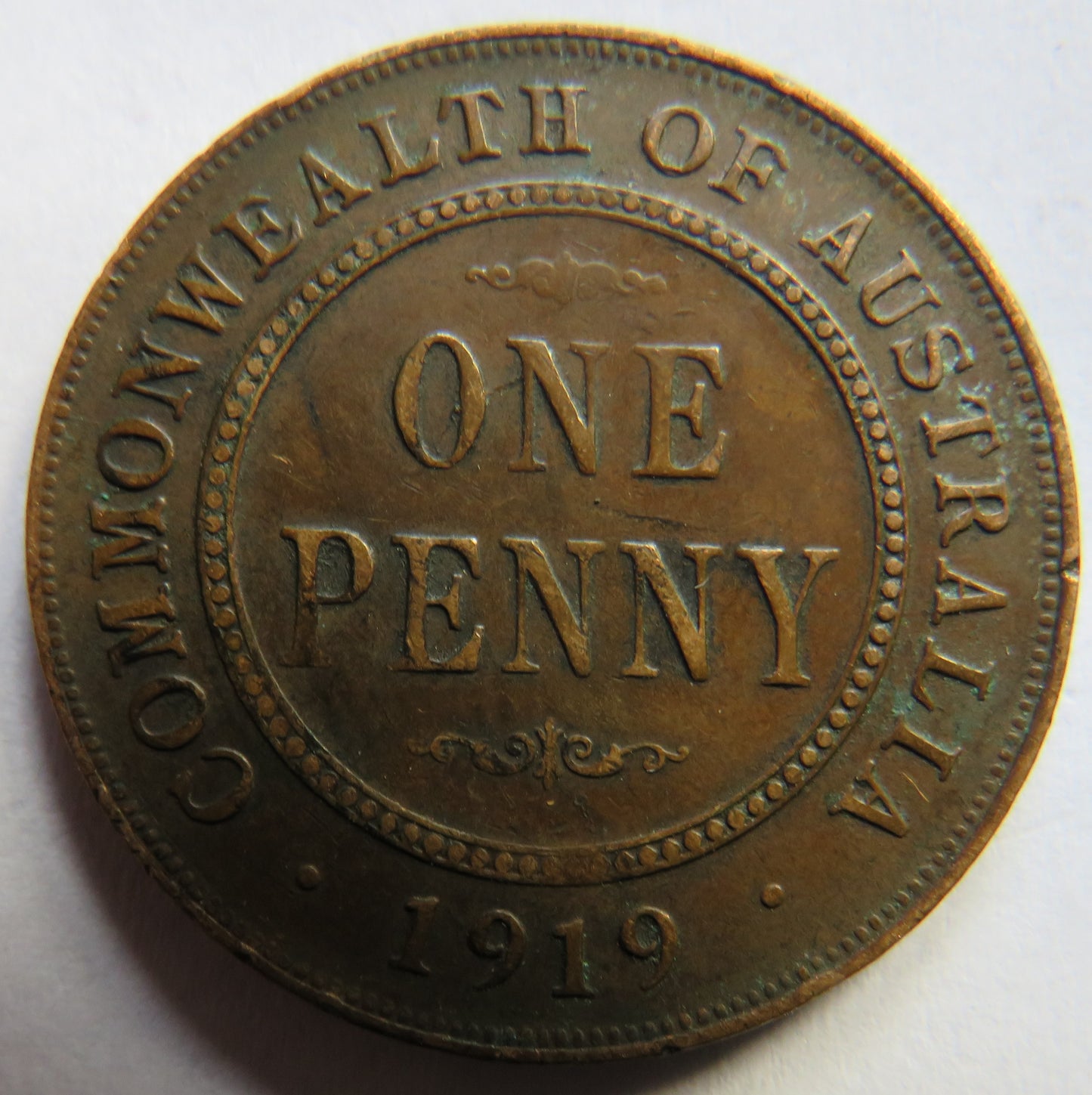 1919 King George V Australia One Penny Coin