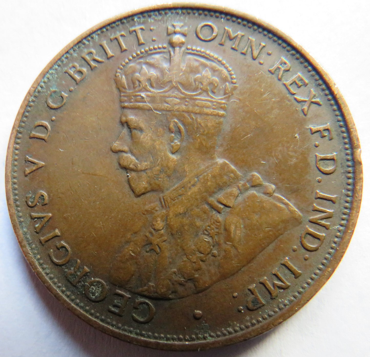 1919 King George V Australia One Penny Coin
