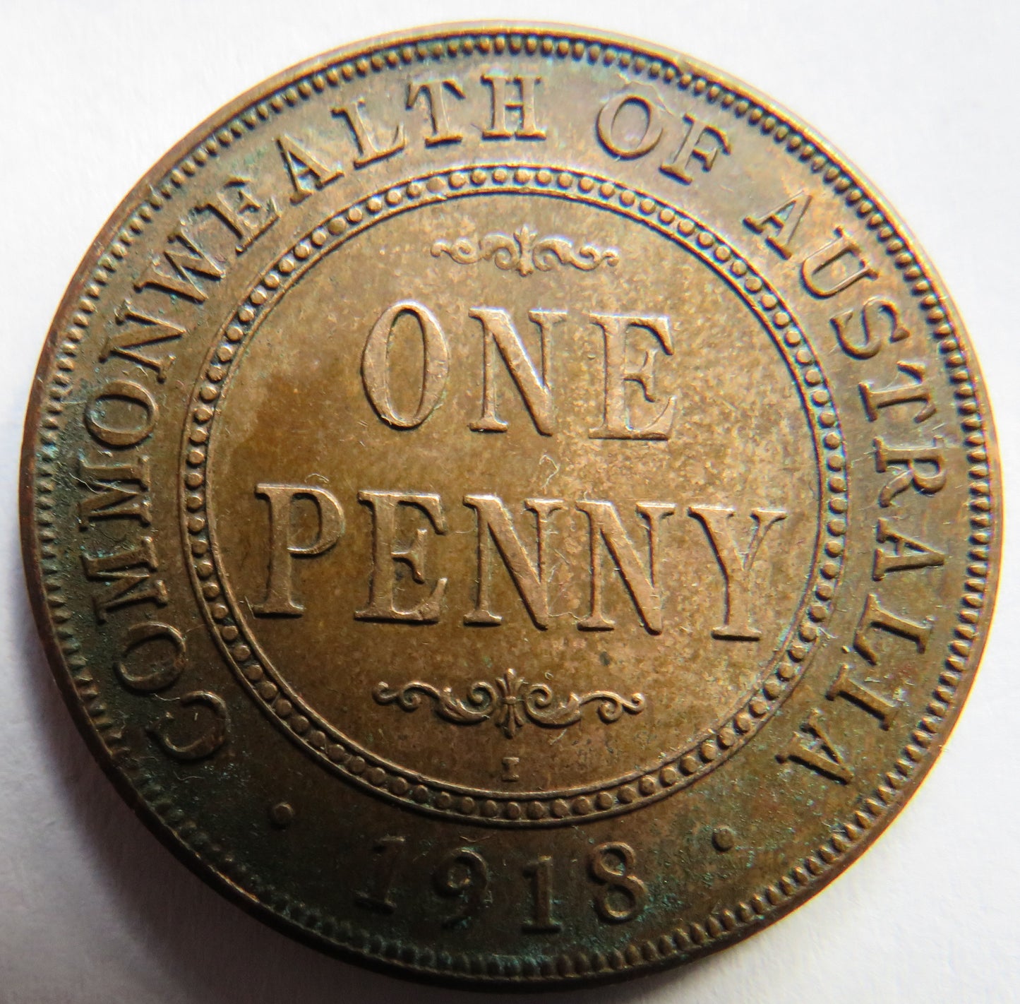 1918 King George V Australia One Penny Coin