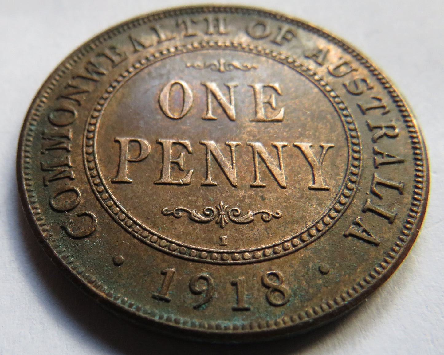 1918 King George V Australia One Penny Coin