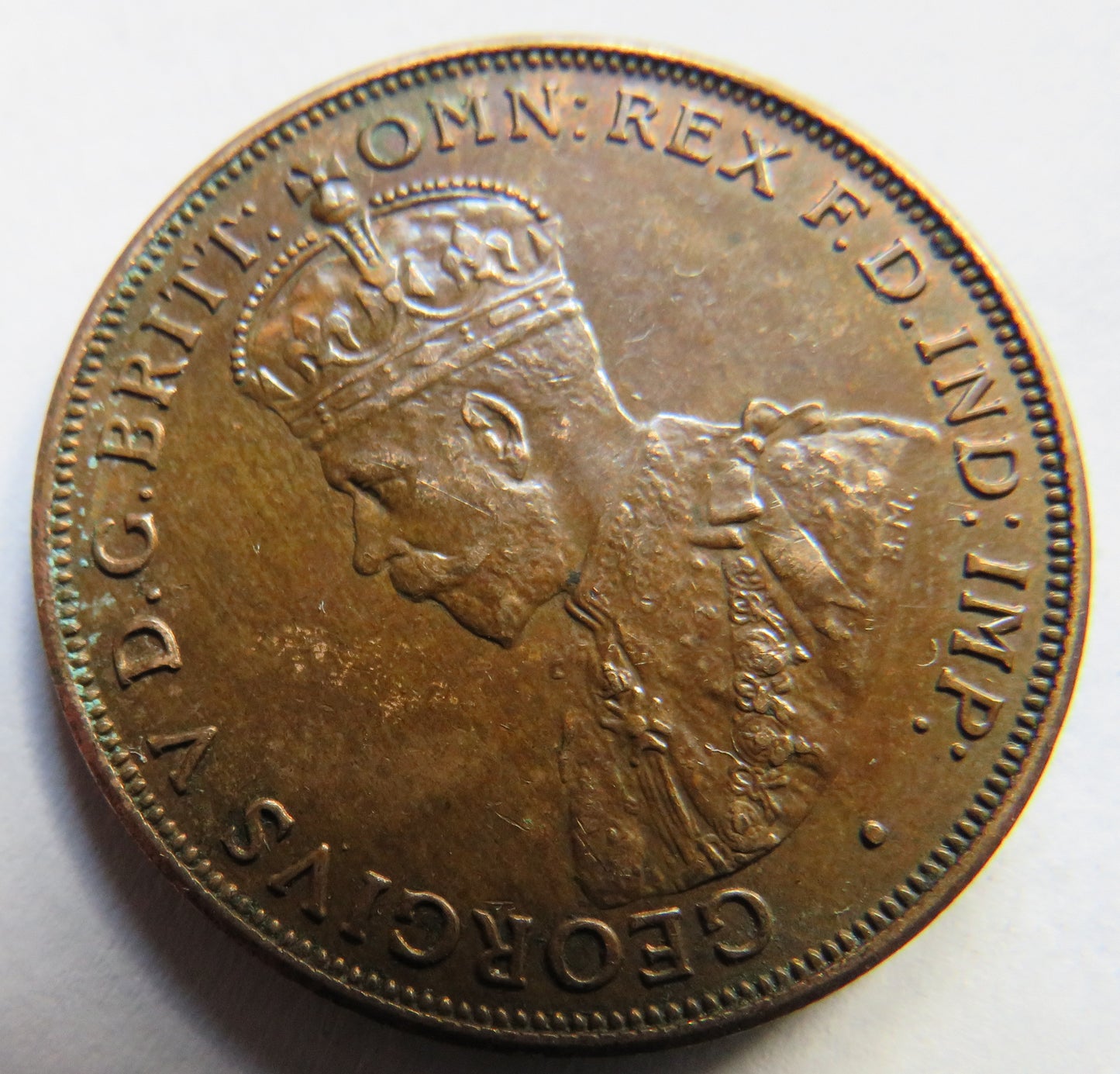 1918 King George V Australia One Penny Coin