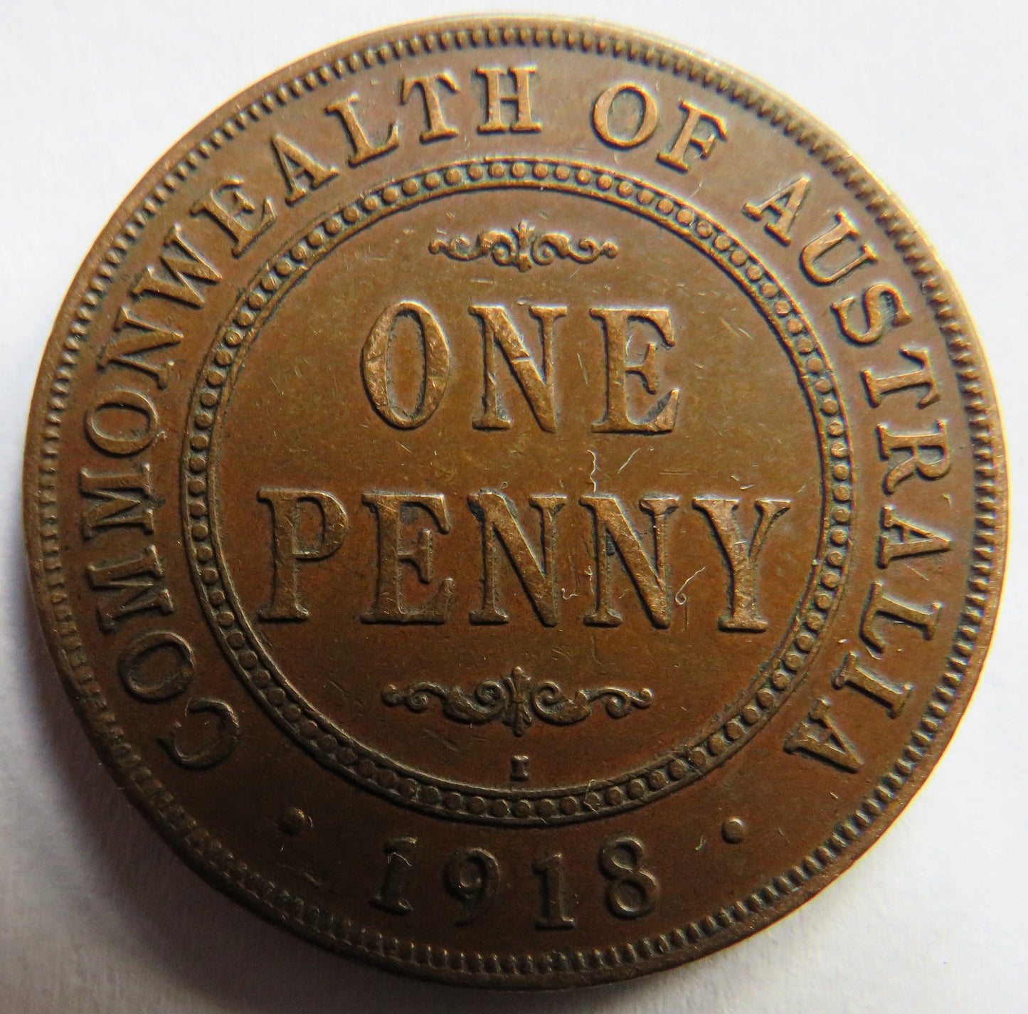 1918 King George V Australia One Penny Coin