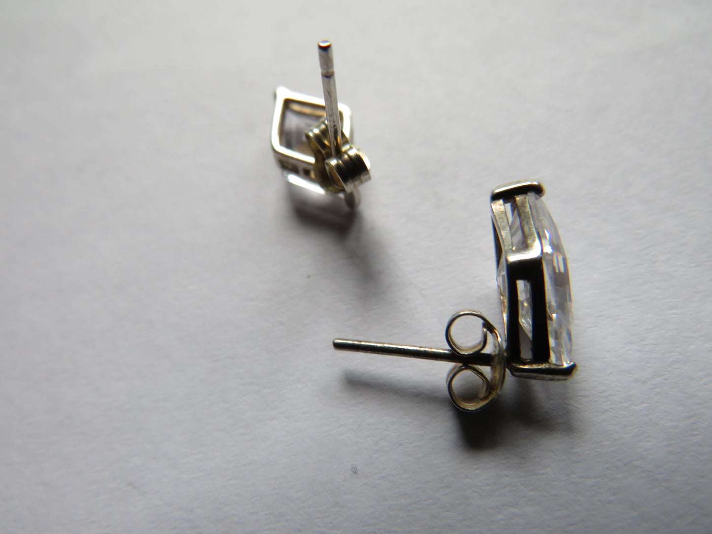 Stylish Ladies Sterling Silver & CZ Earrings