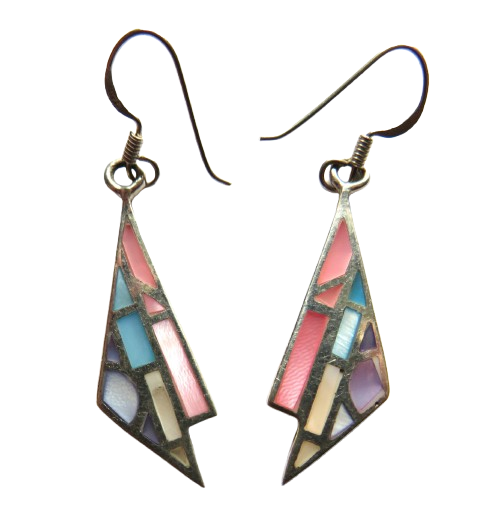 Pair of Ladies Sterling Silver & Mother of Pearl Earrings