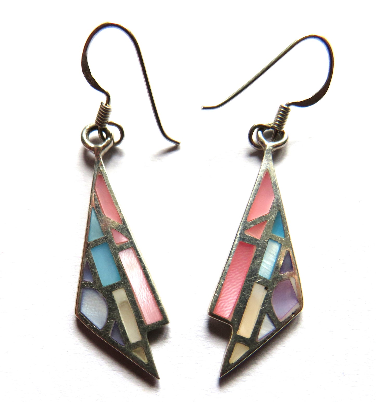 Pair of Ladies Sterling Silver & Mother of Pearl Earrings