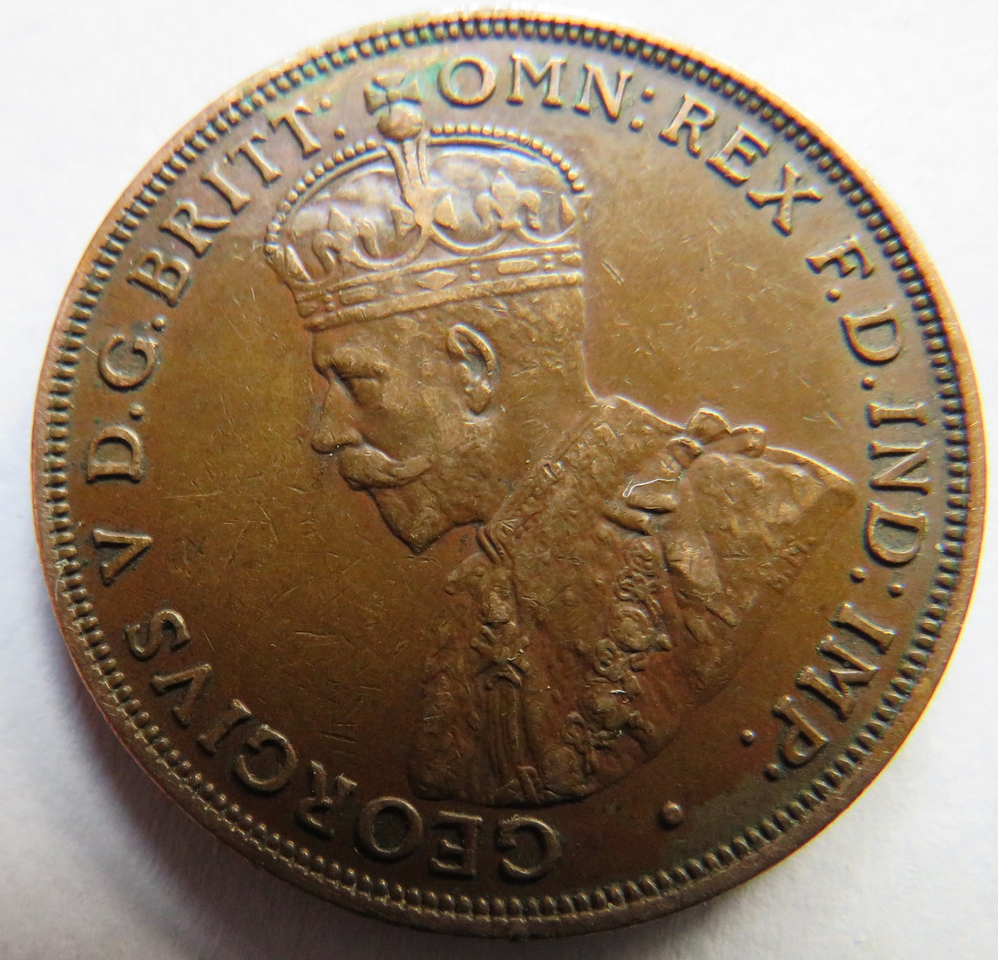 1917 King George V Australia One Penny Coin