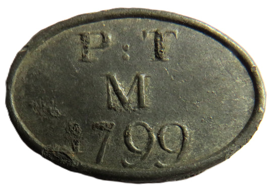1799 Scottish Church Communion Token P.T M ASO:Con Ceres
