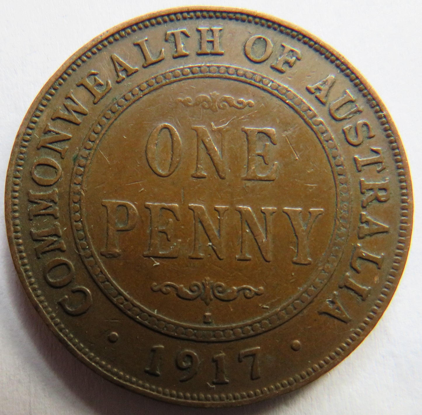 1917 King George V Australia One Penny Coin