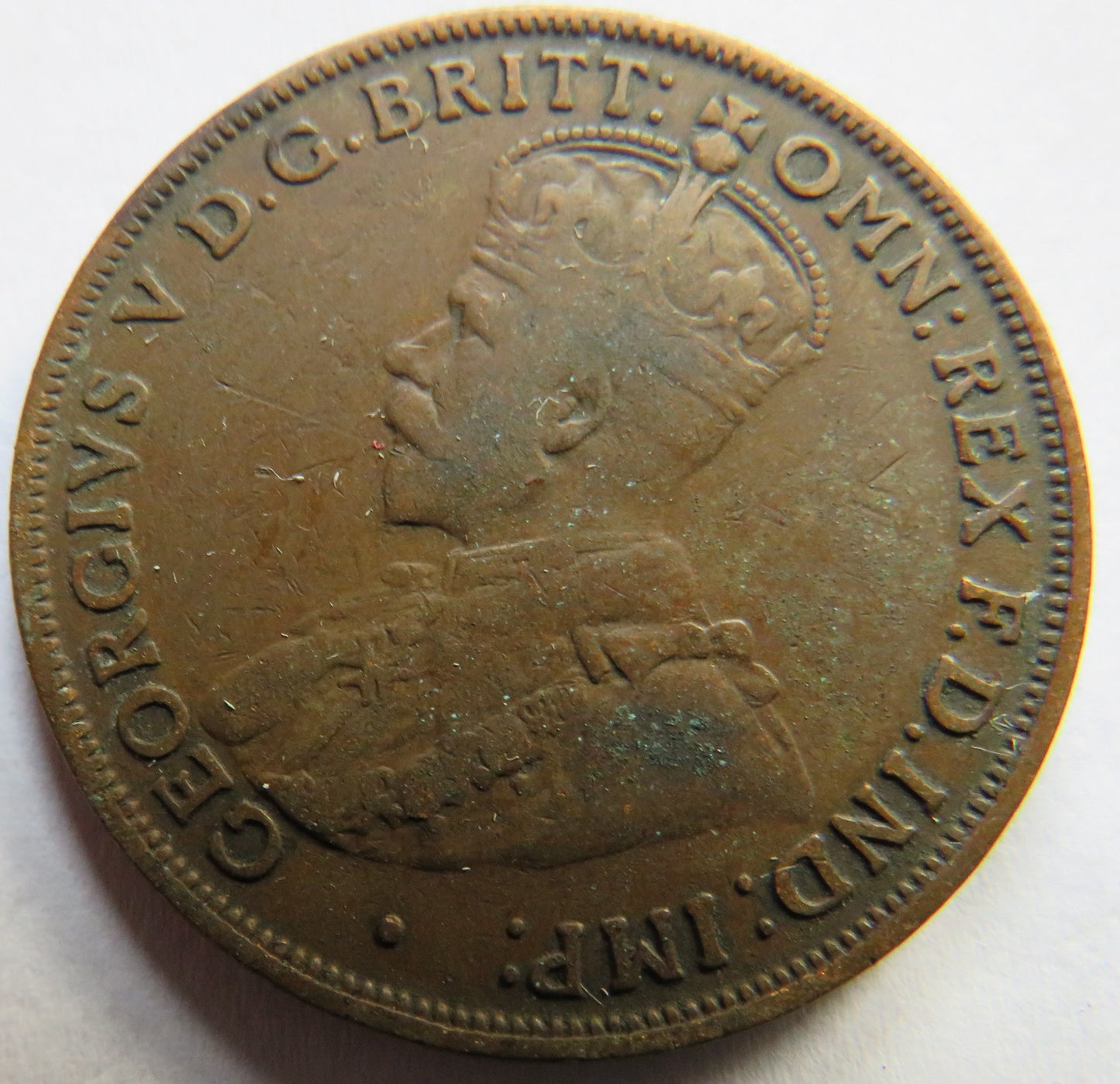 1917 King George V Australia One Penny Coin