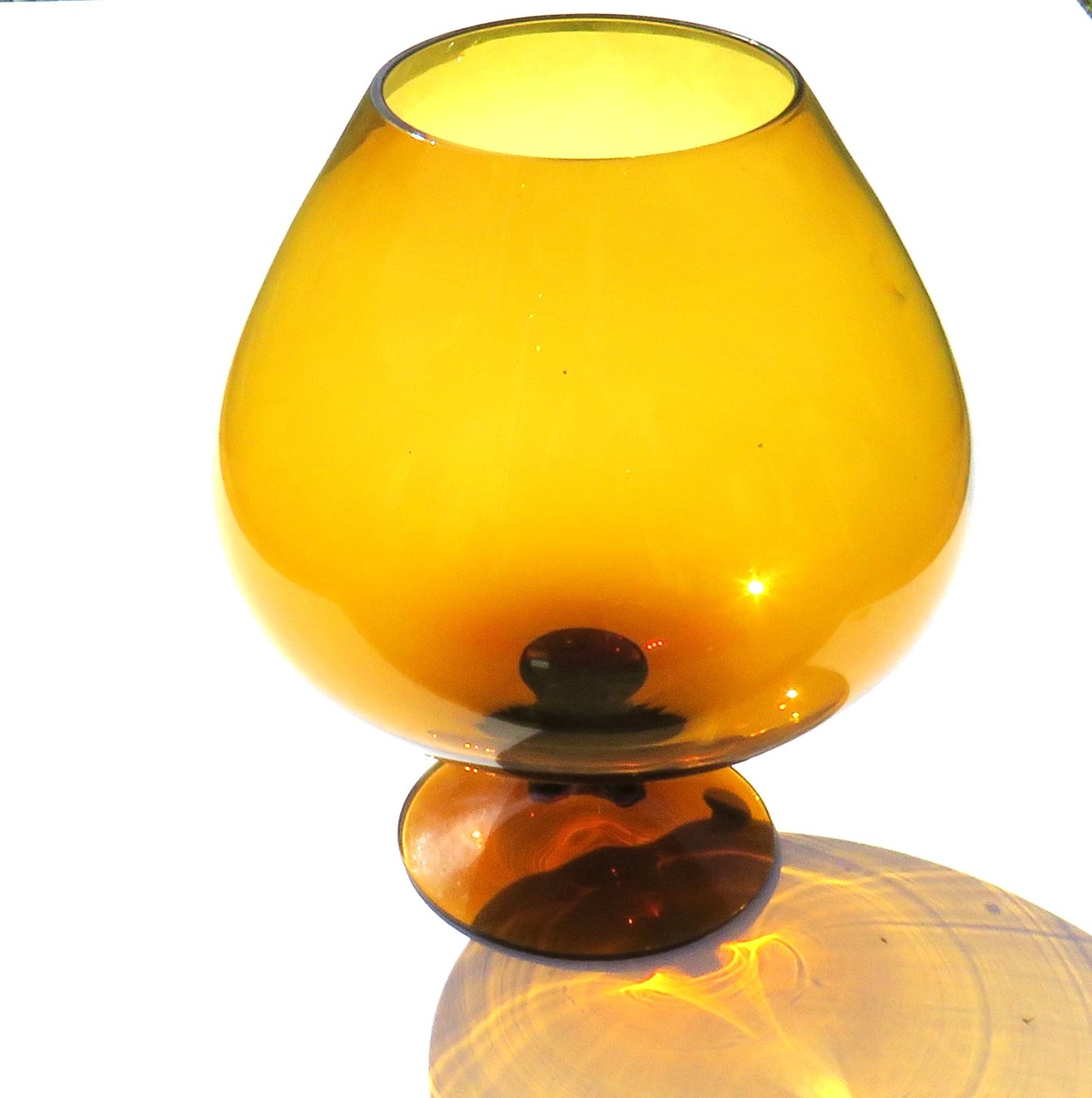 Vintage Good Quality Swedish Brown Glass Vase