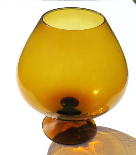 Vintage Good Quality Swedish Brown Glass Vase