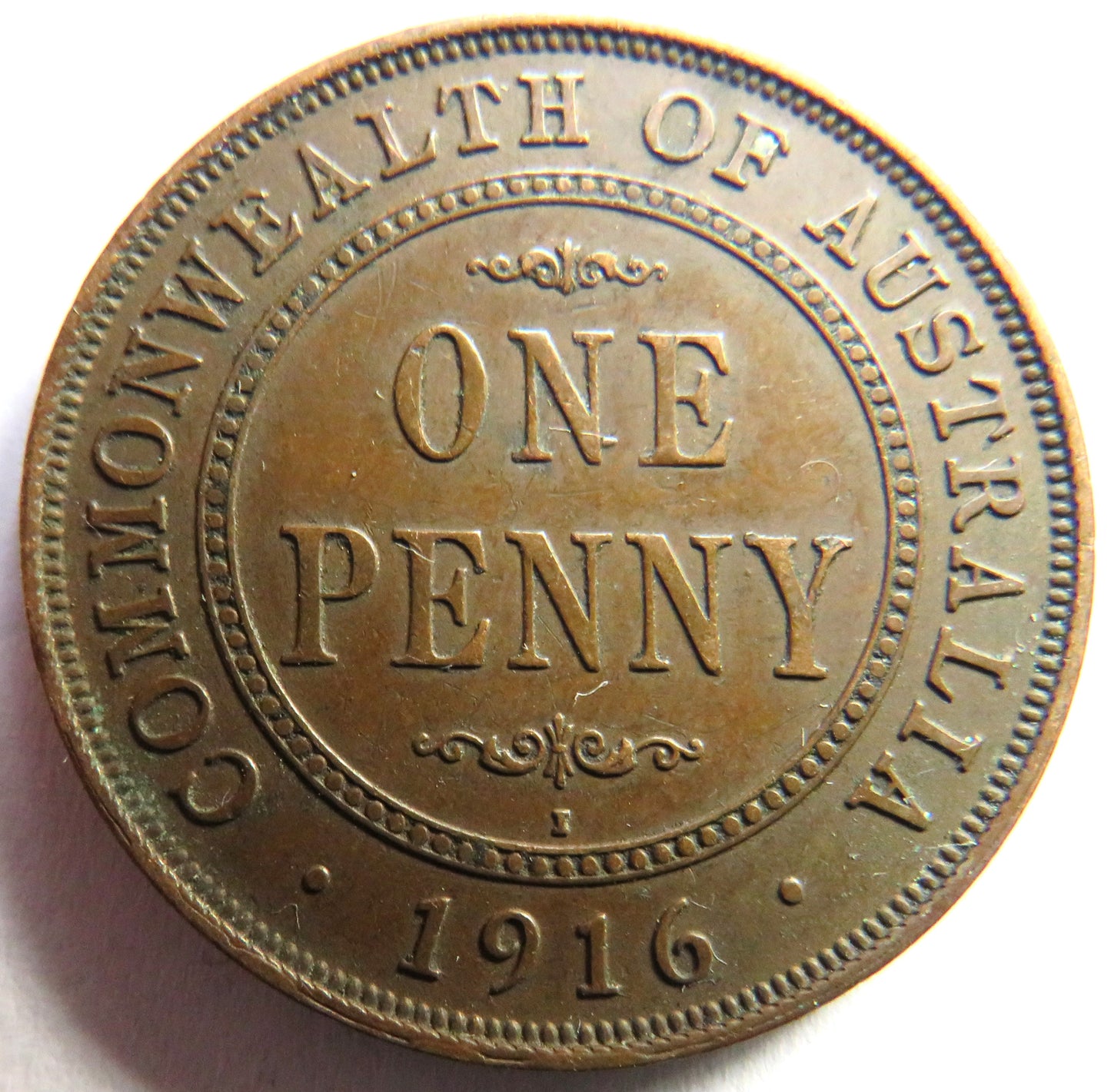 1916 King George V Australia One Penny Coin