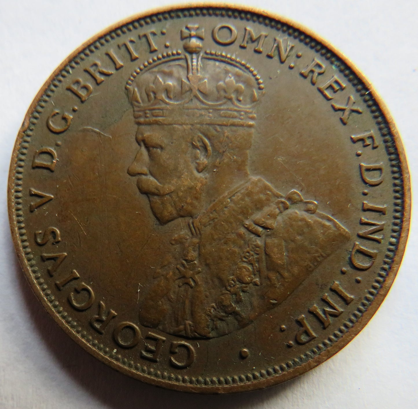 1916 King George V Australia One Penny Coin
