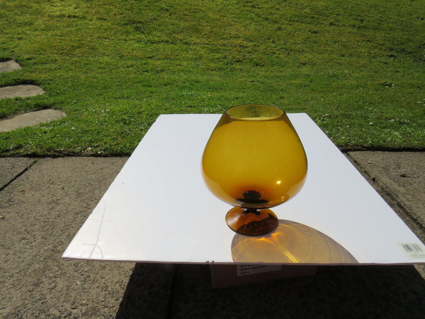 Vintage Good Quality Swedish Brown Glass Vase