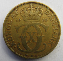 Load image into Gallery viewer, 1939 Denmark 2 Kroner Coin
