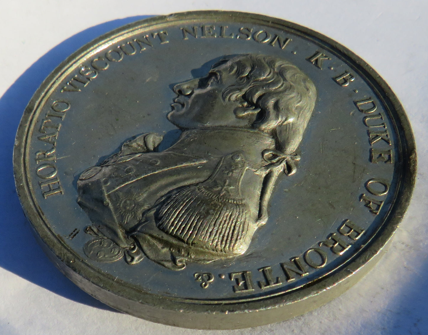1805 Trafalgar Pewter Medal By Boulton  Horatio Viscount Nelson K.B. Duke of Bronte - Rare