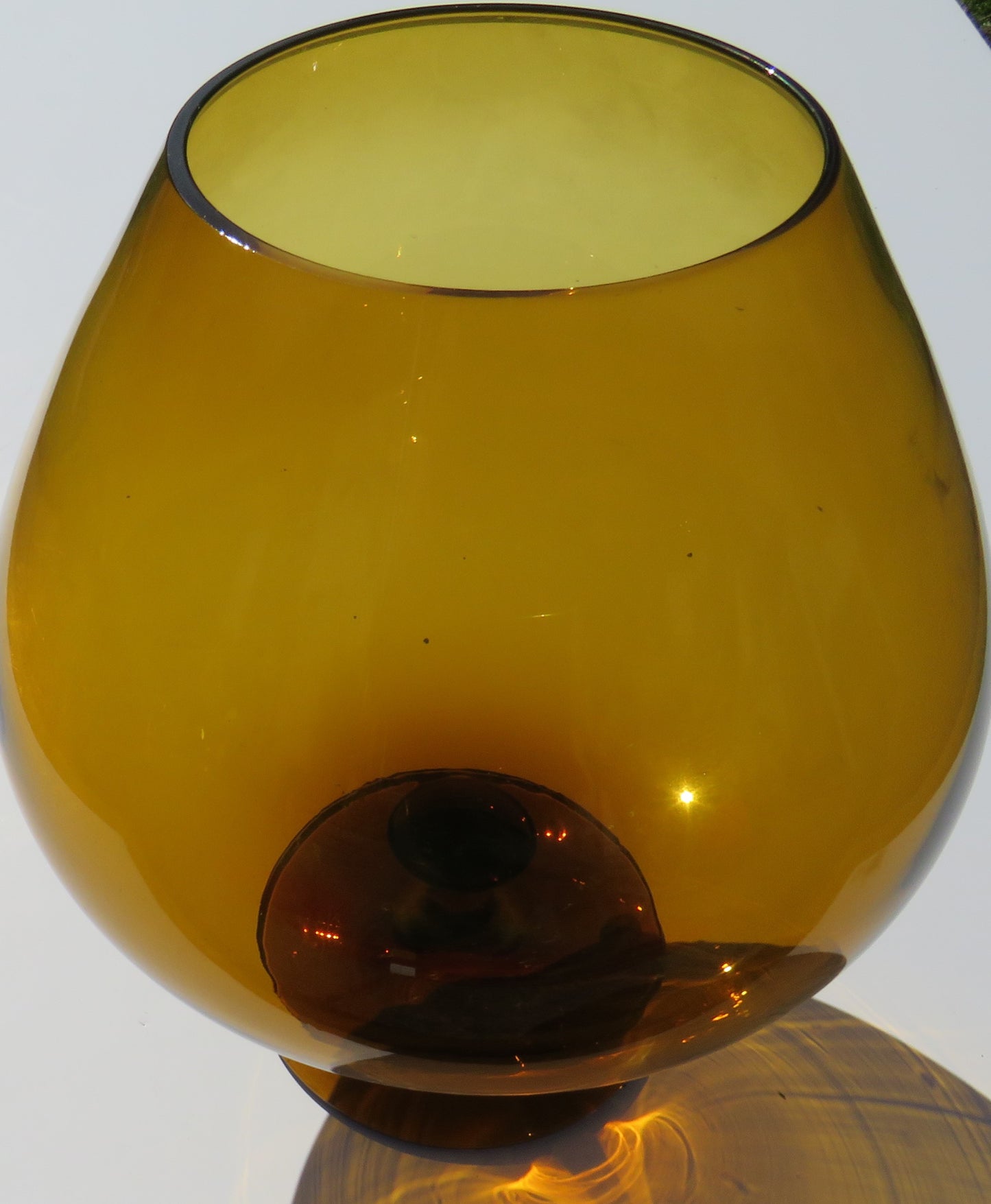 Vintage Good Quality Swedish Brown Glass Vase