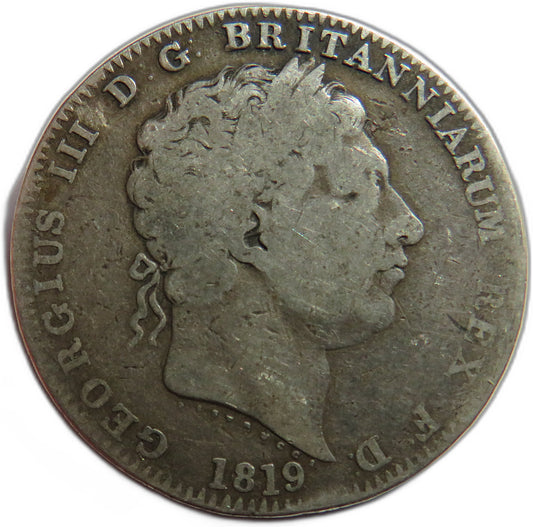 1819 LX King George III Silver Crown Coin - Great Britain