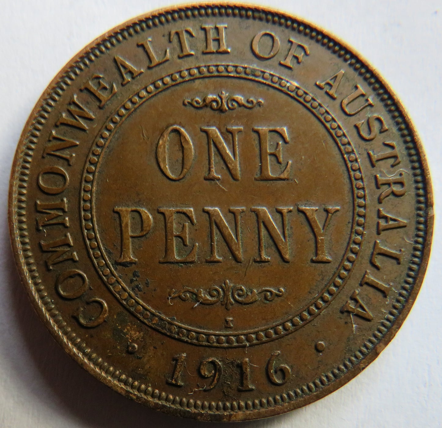 1916 King George V Australia One Penny Coin