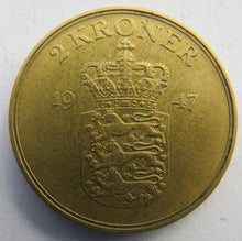 Load image into Gallery viewer, 1947 Denmark 2 Kroner Coin
