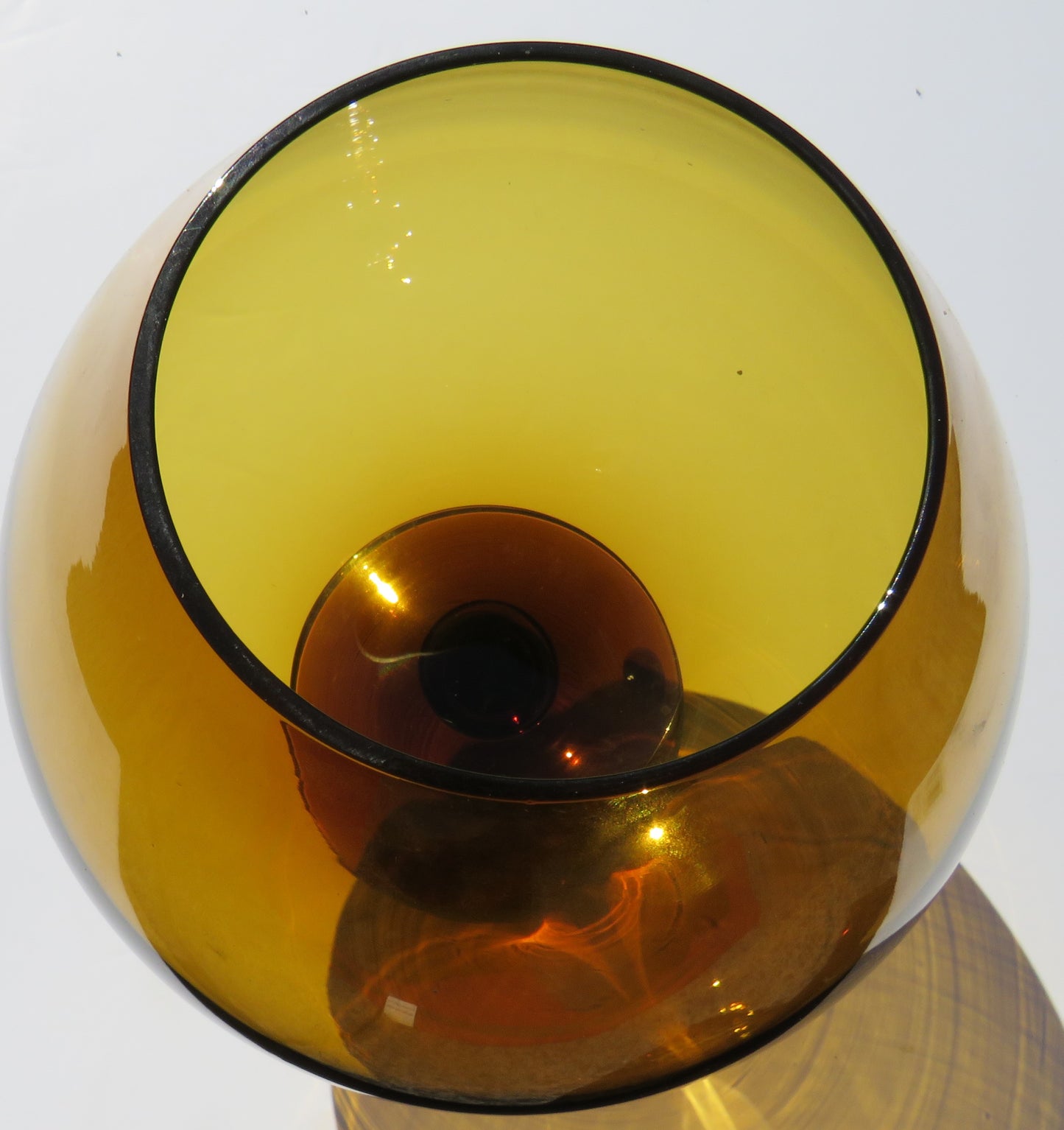 Vintage Good Quality Swedish Brown Glass Vase