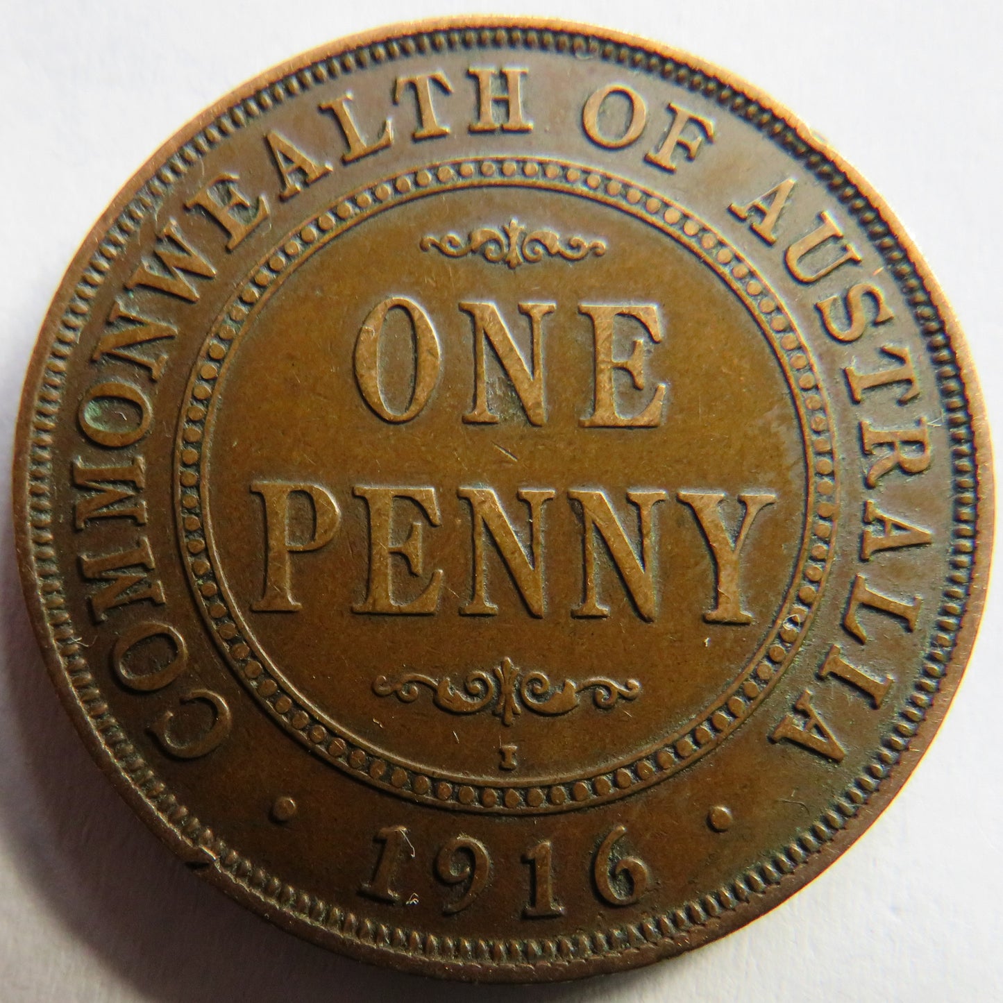 1916 King George V Australia One Penny Coin