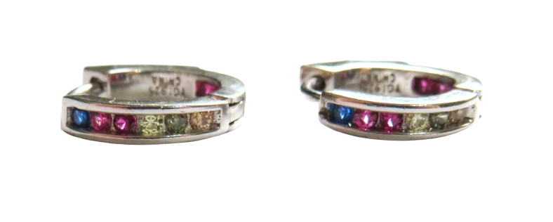 Pair of Ladies Small Silver Hoop Earrings