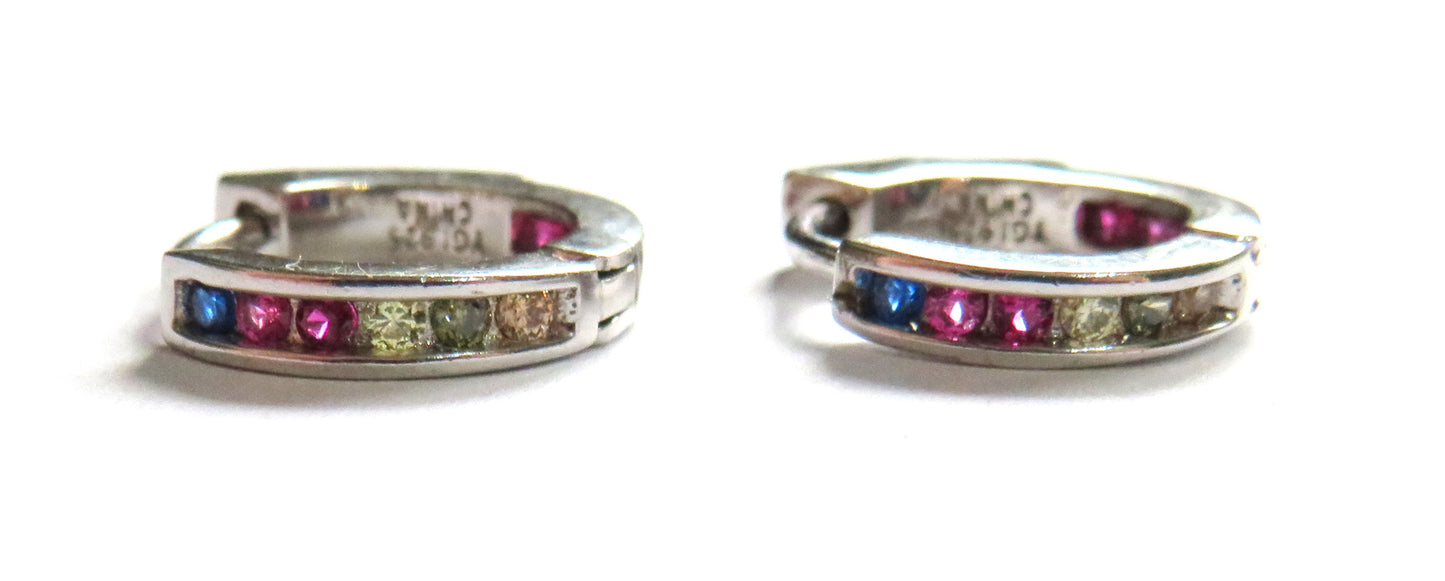 Pair of Ladies Small Silver Hoop Earrings