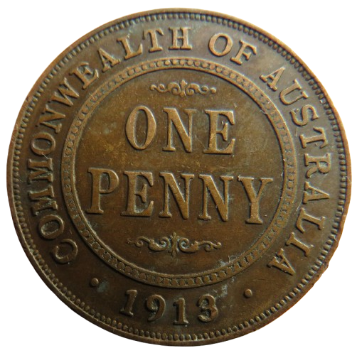1913 King George V Australia One Penny Coin