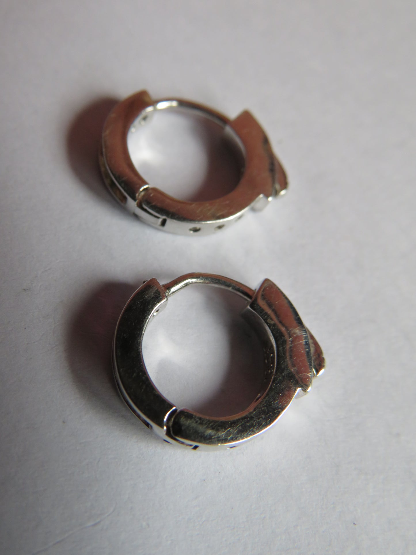 Pair of Ladies Small Silver Hoop Earrings