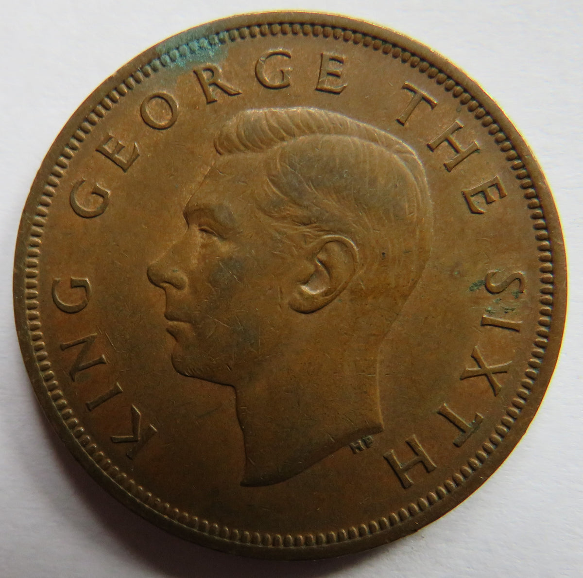 1949 King George VI New Zealand One Penny Coin