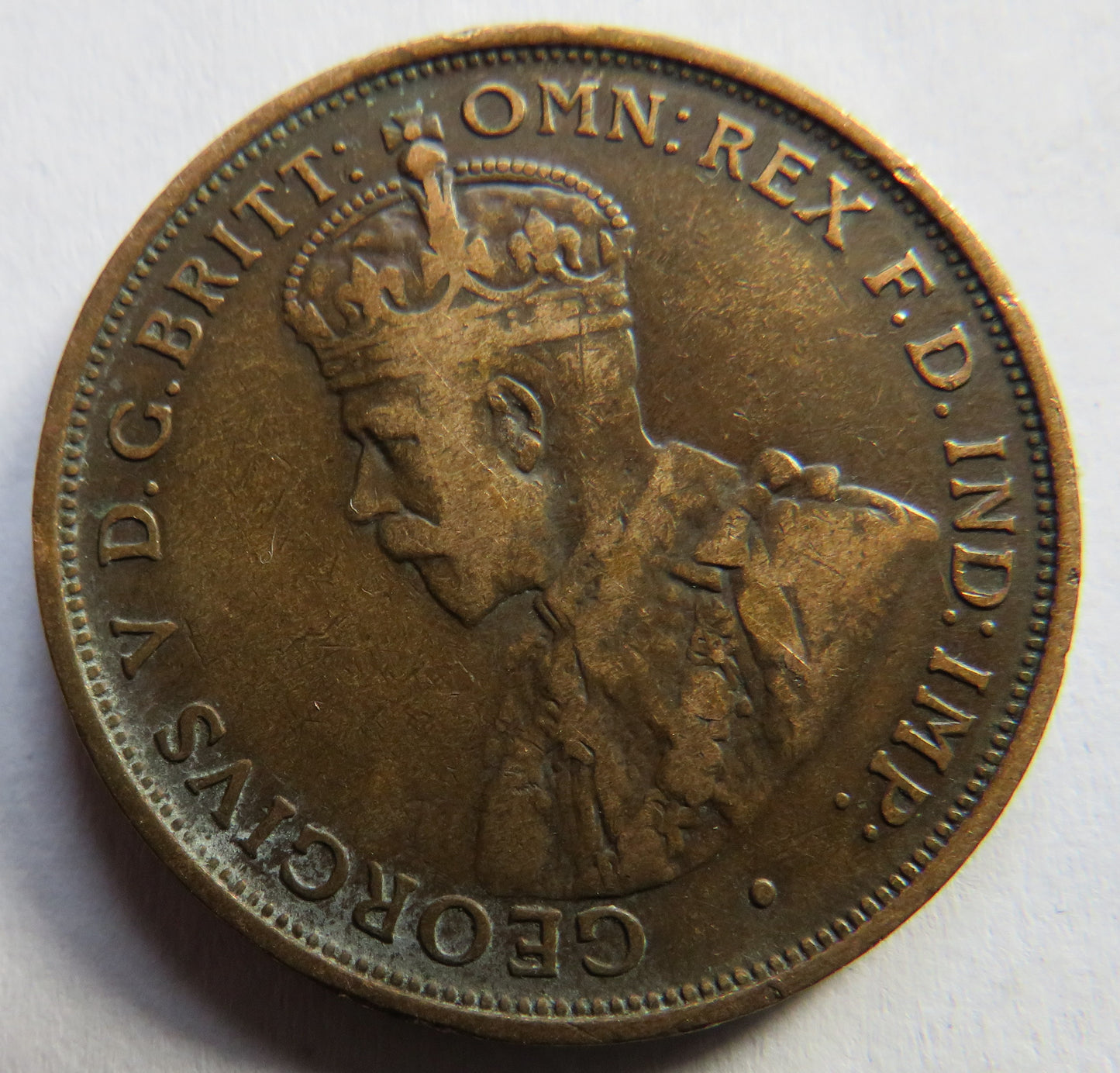 1913 King George V Australia One Penny Coin