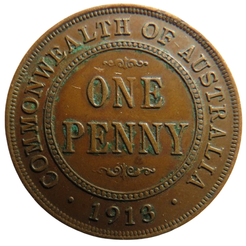 1913 King George V Australia One Penny Coin