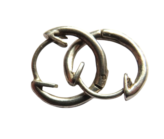 Pair of Ladies Small Silver Hoop Earrings