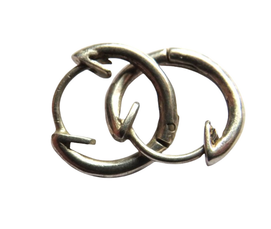 Pair of Ladies Small Silver Hoop Earrings
