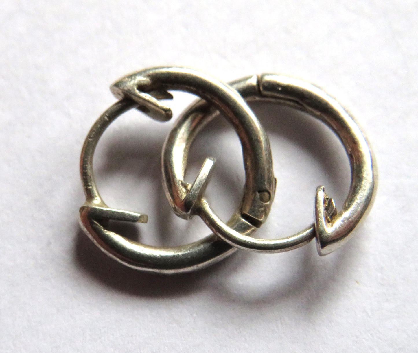 Pair of Ladies Small Silver Hoop Earrings