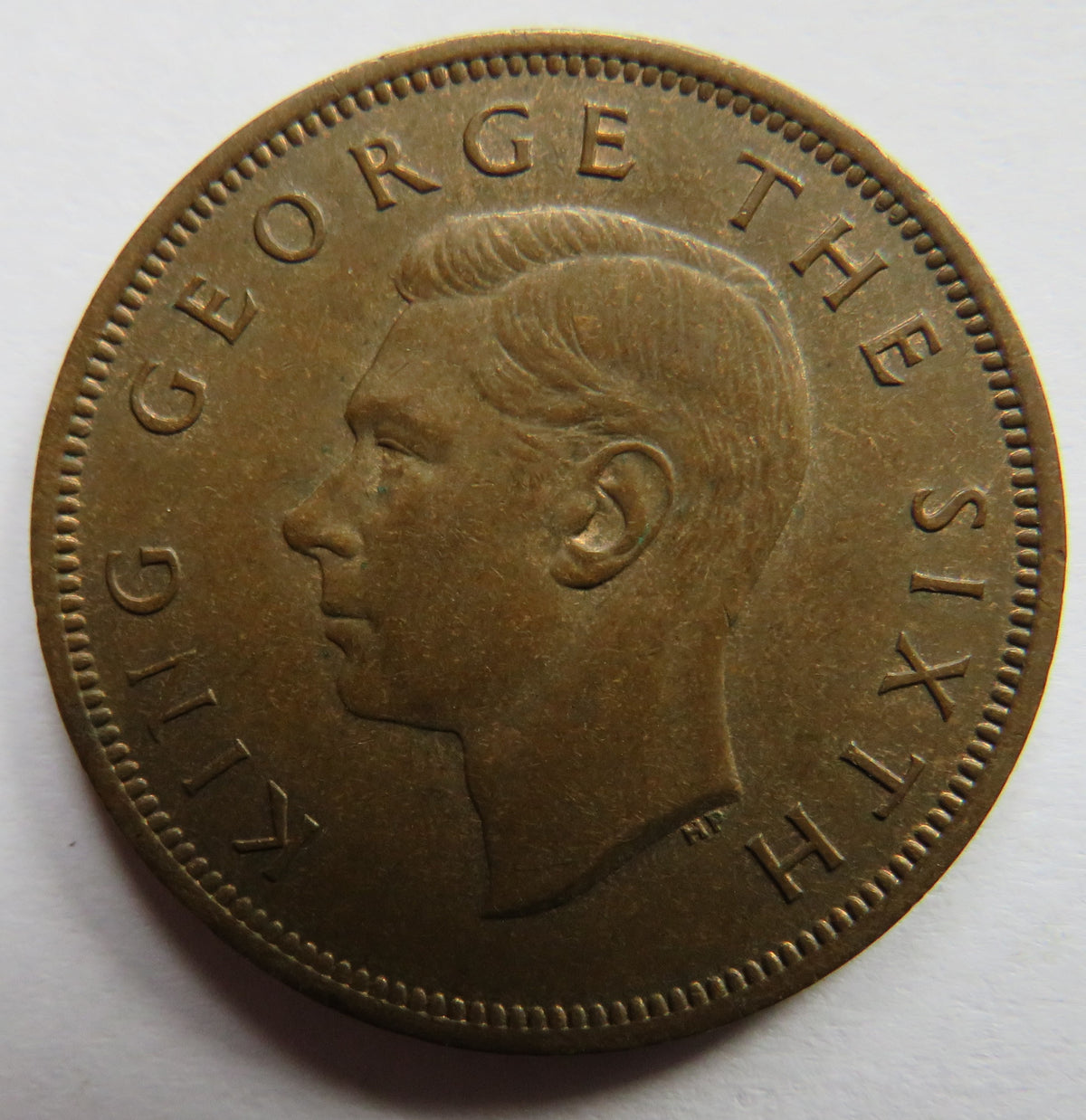 1951 King George VI New Zealand One Penny Coin