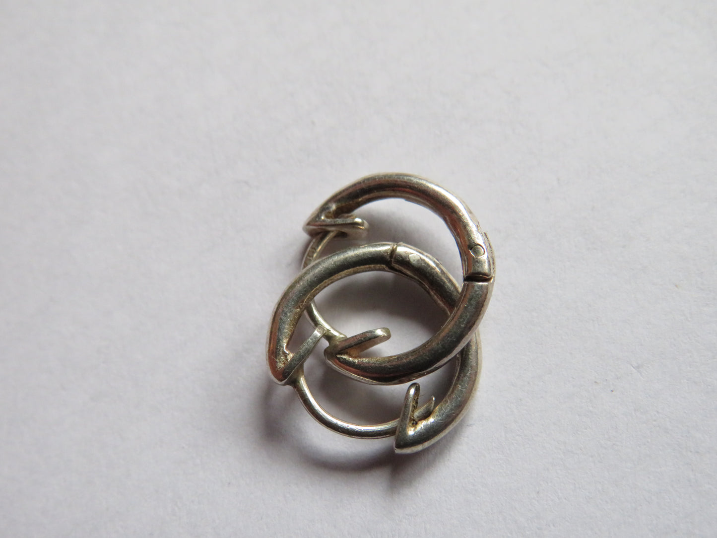 Pair of Ladies Small Silver Hoop Earrings