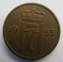 Load image into Gallery viewer, 1955 Norway 5 Ore Coin
