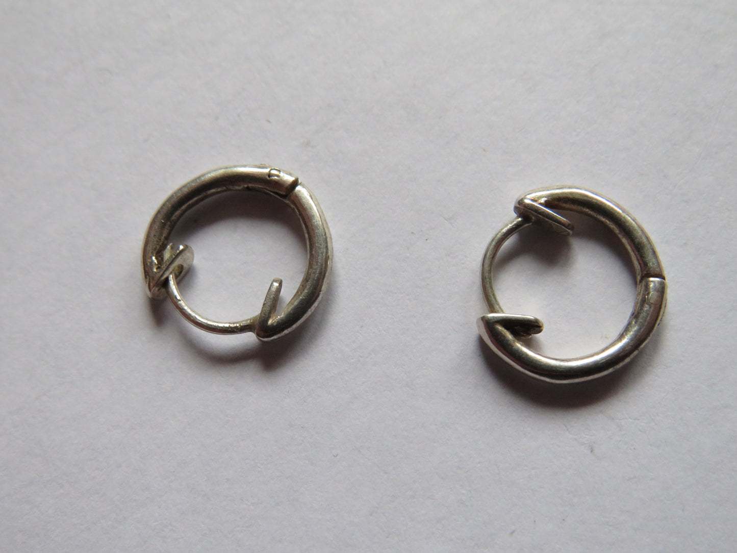Pair of Ladies Small Silver Hoop Earrings