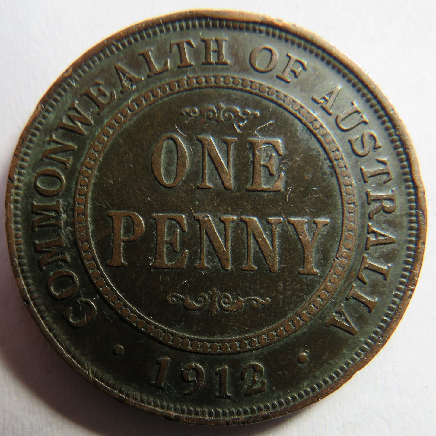 1912-H King George V Australia One Penny Coin