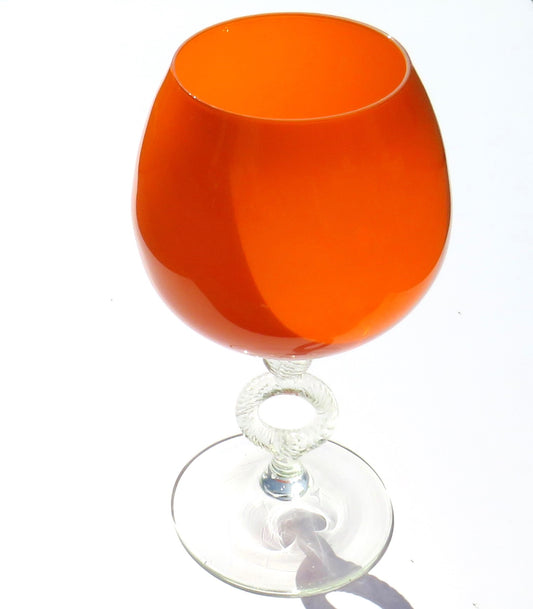 Vintage Good Quality Italian Orange Glass Vase