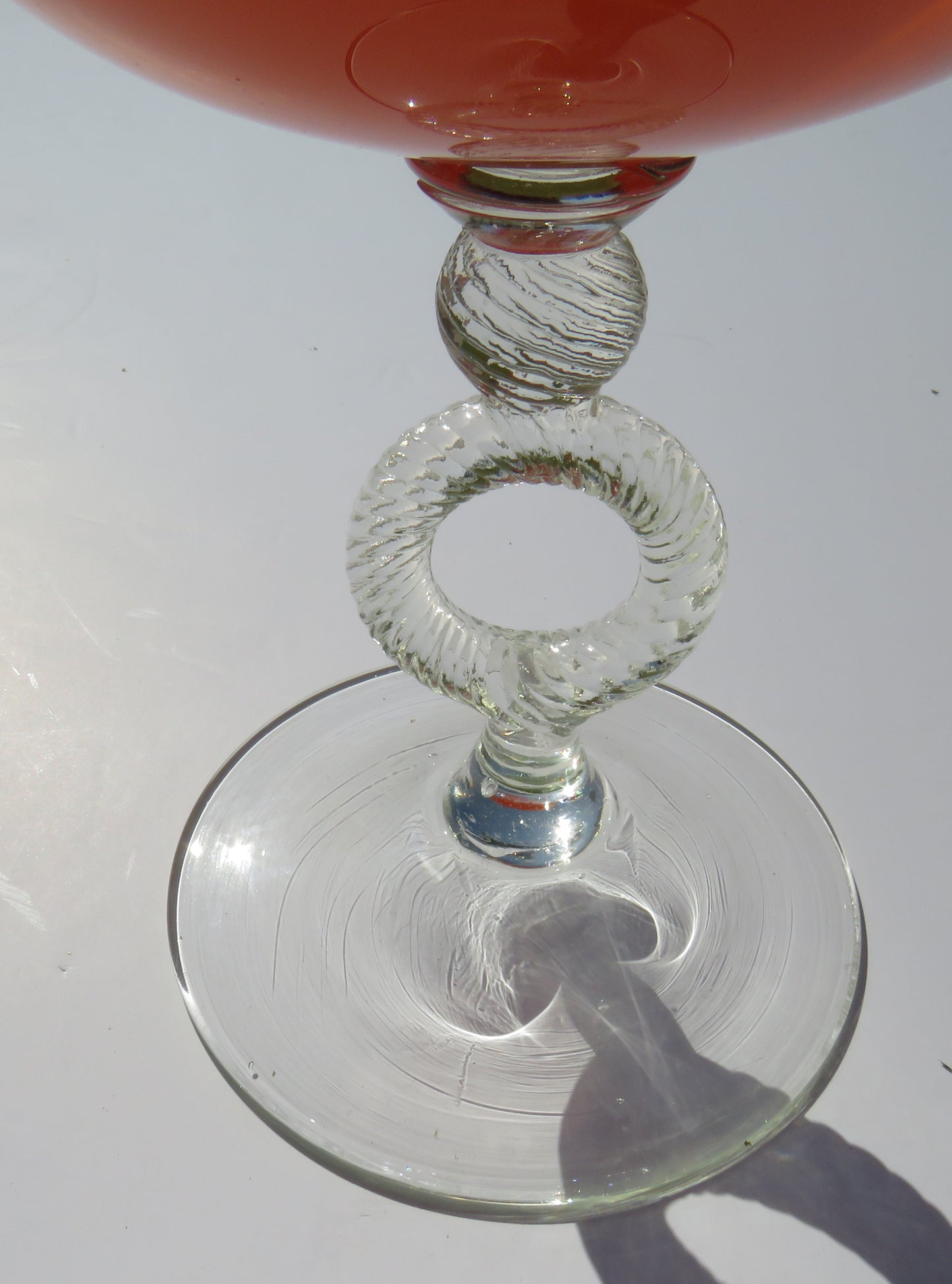 Vintage Good Quality Italian Orange Glass Vase