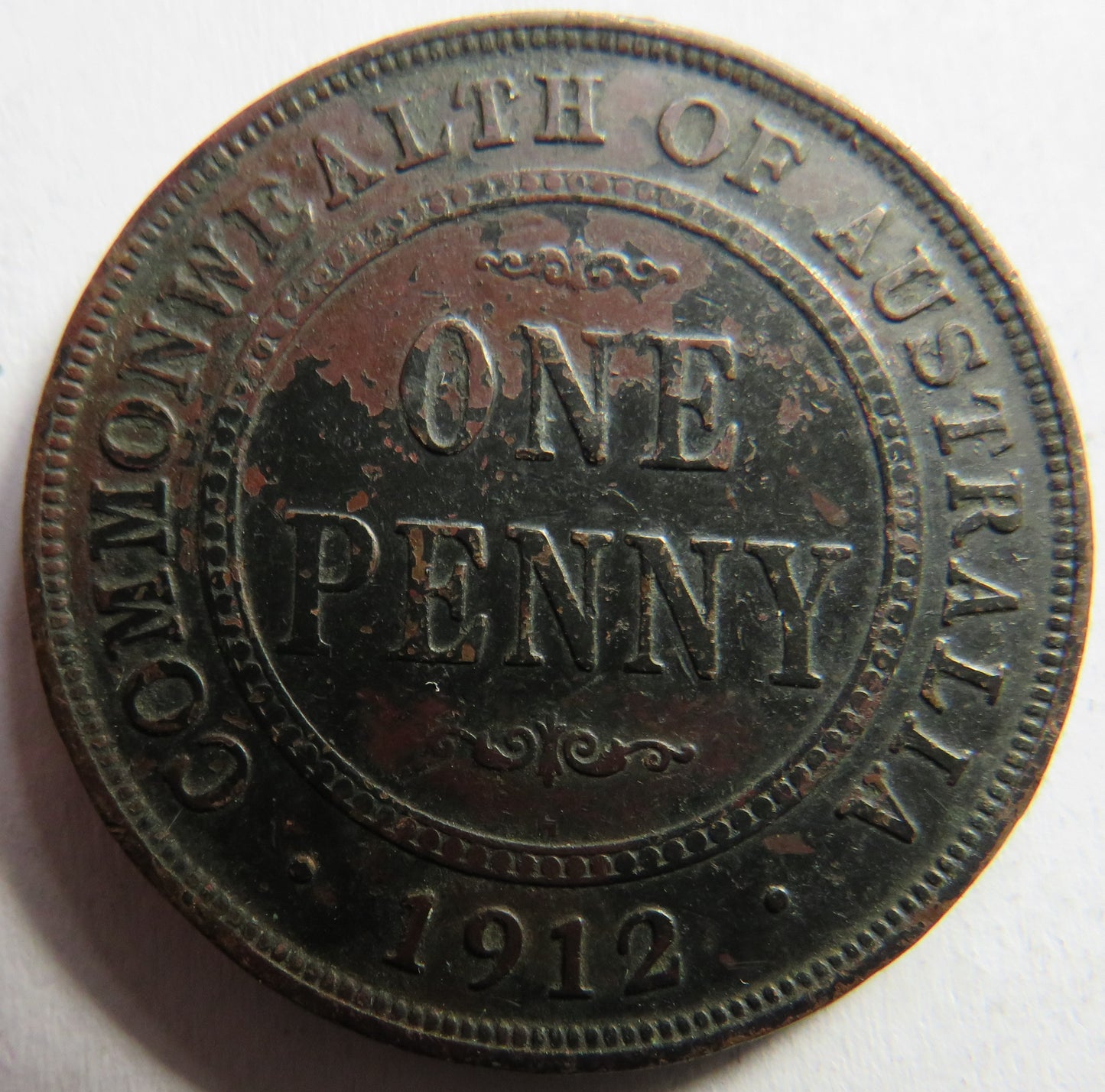 1912-H King George V Australia One Penny Coin
