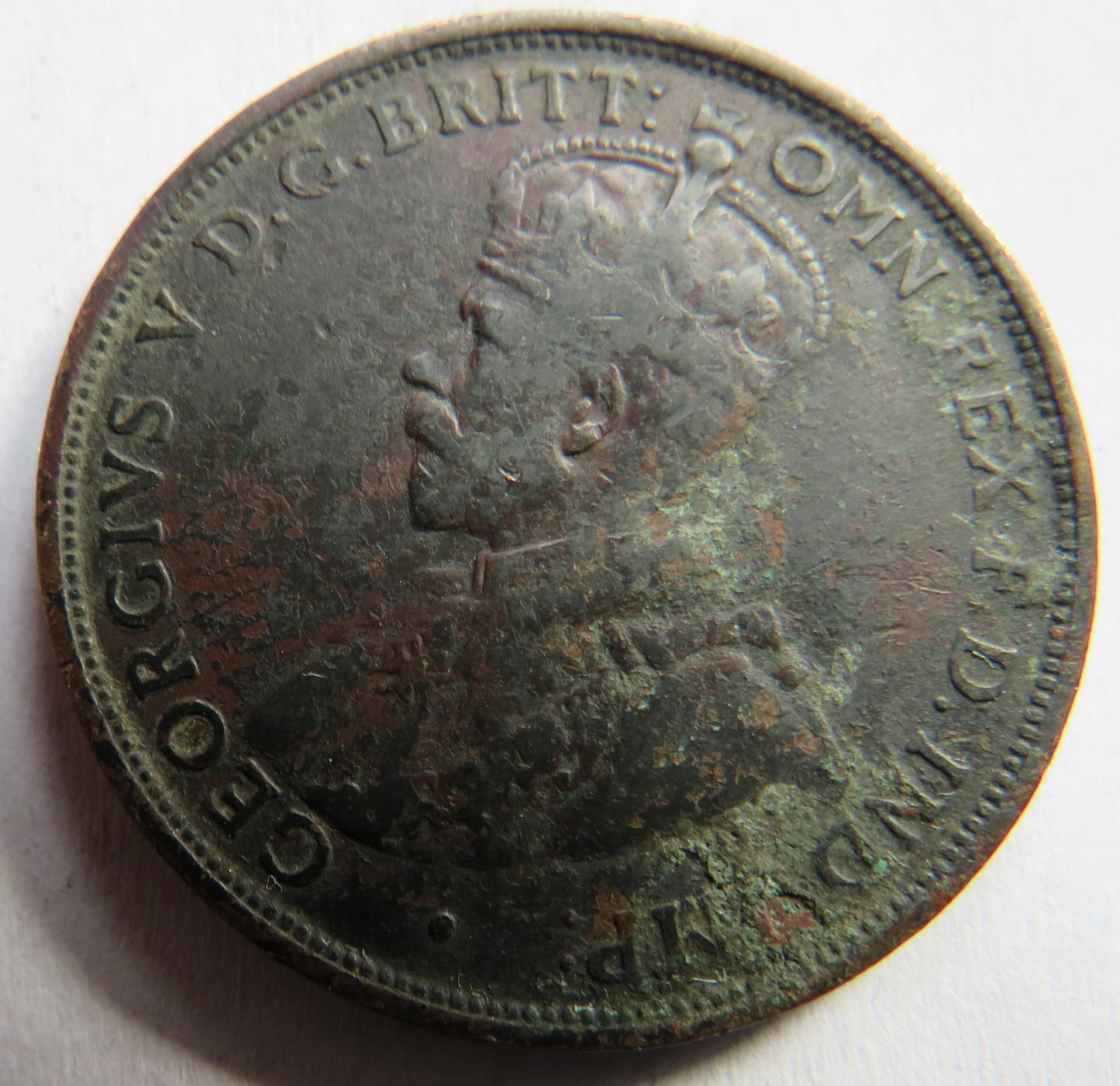 1912-H King George V Australia One Penny Coin