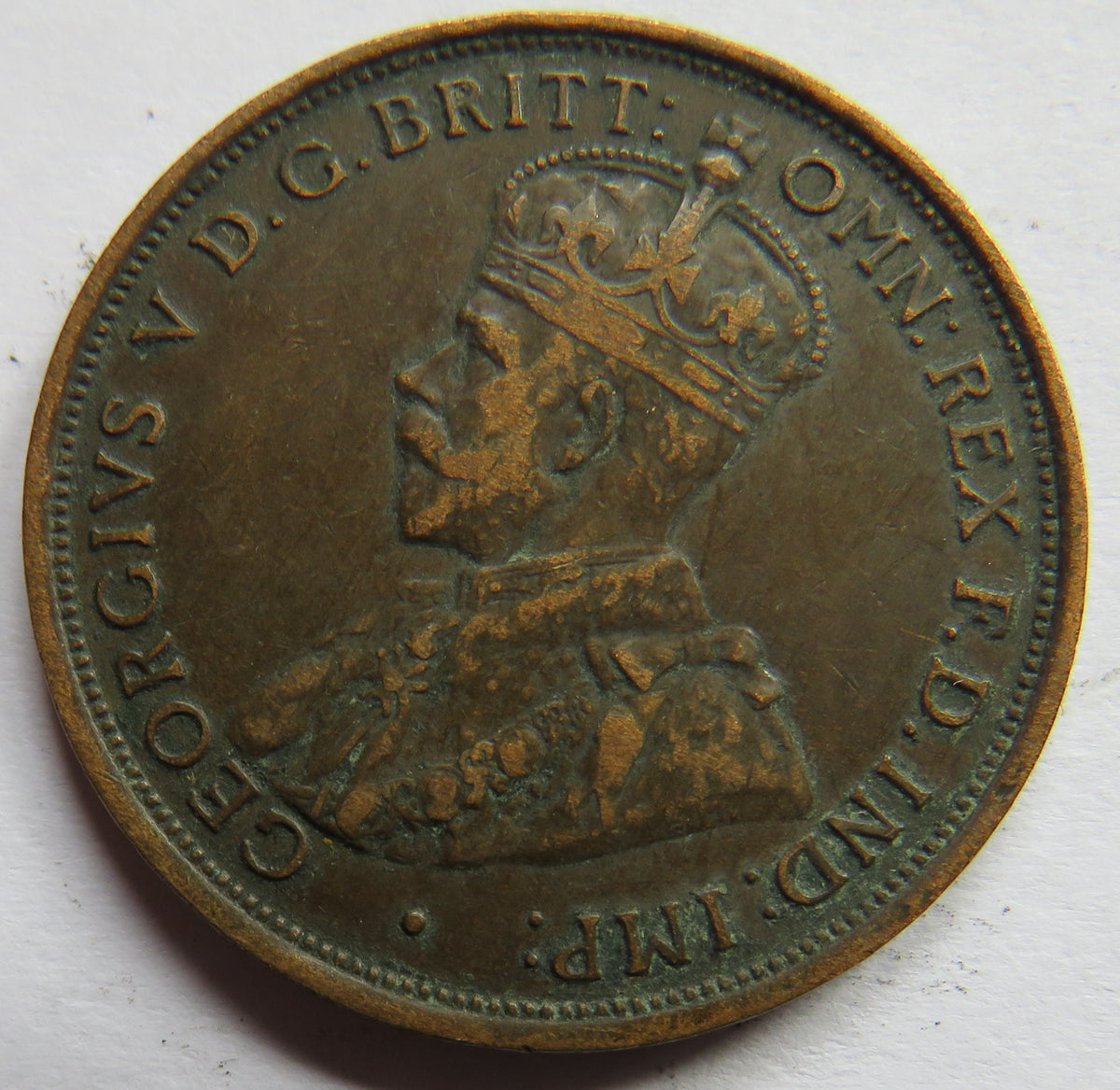 1911 King George V Australia One Penny Coin image 3