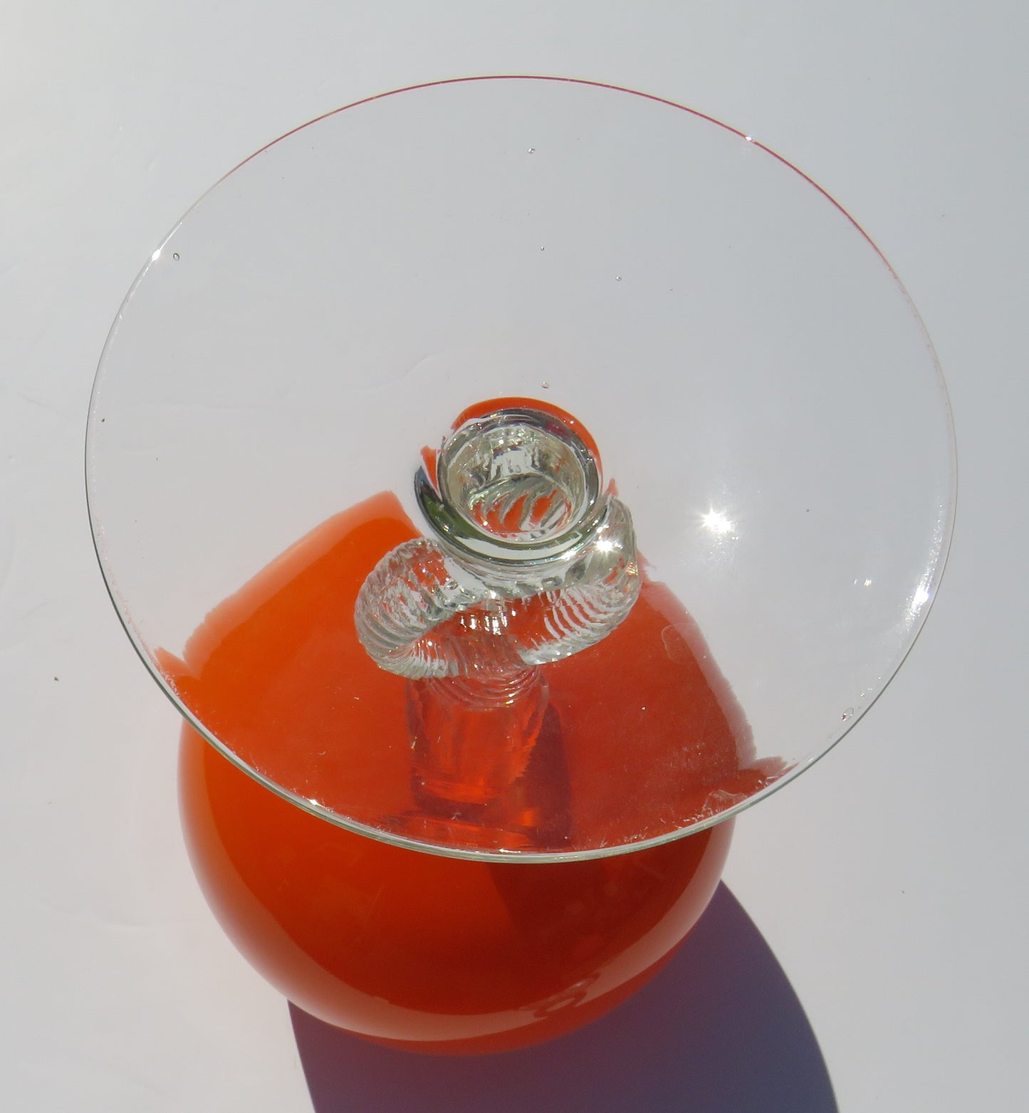 Vintage Good Quality Italian Orange Glass Vase