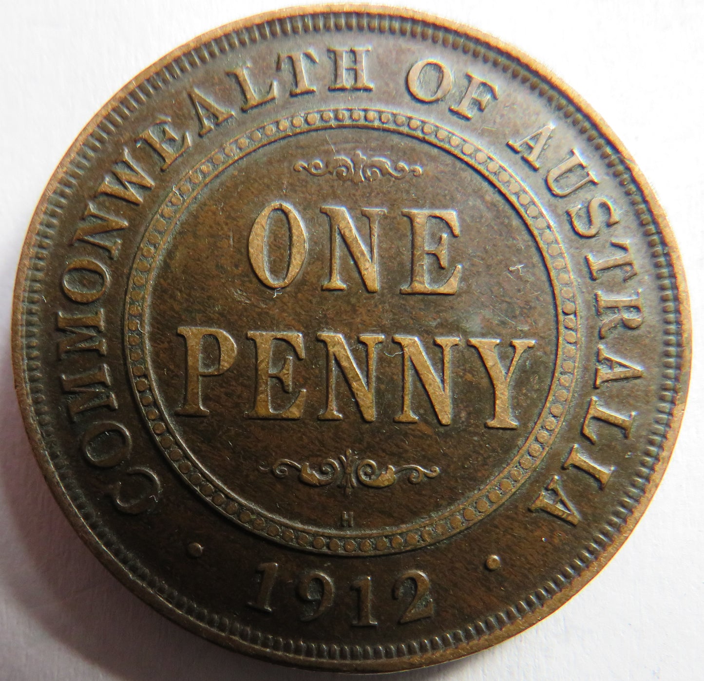 1912-H King George V Australia One Penny Coin